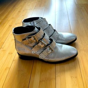 Silver Ankle Boots